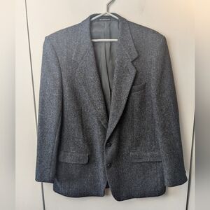 HARRIS TWEED Vintage Men Blazer 100% Virgin Scottish Wool Handmade In Canada